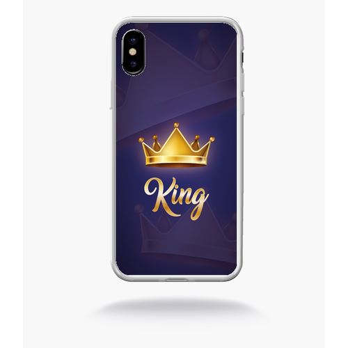 Coque King Fond Bleu Compatible Apple Iphone 10 Bord Transparent