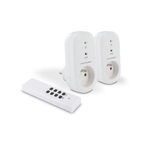 METRONIC Prise télécommandées (lot de 2) 2300 W + télécommande - 495043