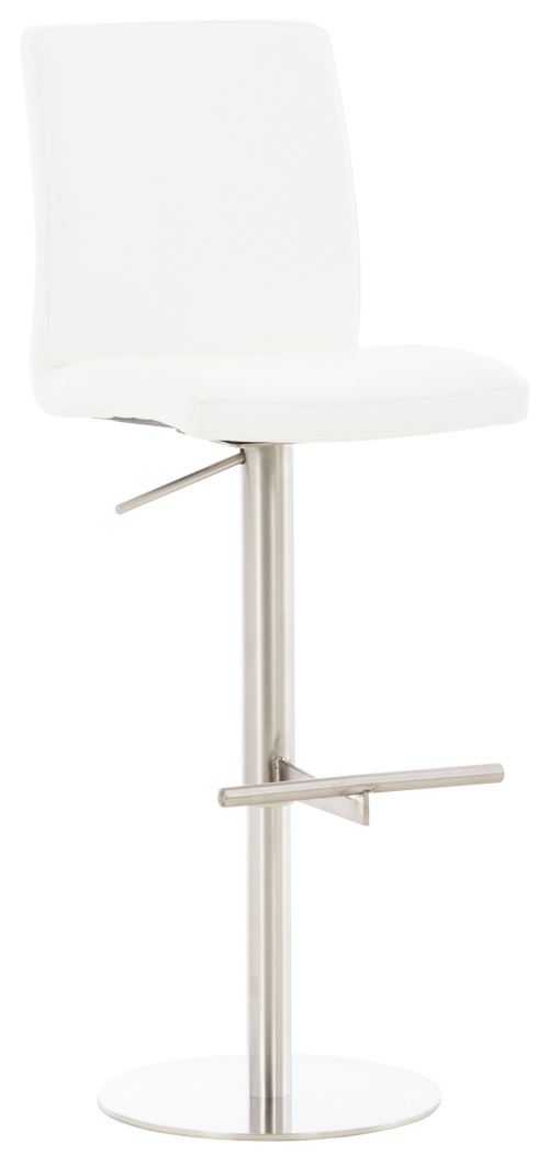 CLP Tabouret de bar Cadiz en similicuir , Acier inoxydable/Blanc