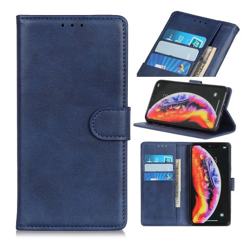 Etui en PU support mat bleu pour votre Samsung Galaxy A10