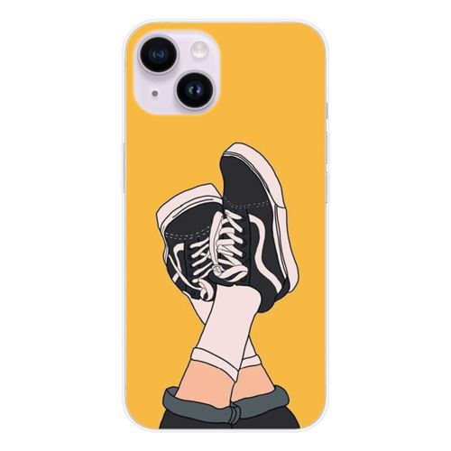 Coque en silicone imprimée compatible Apple iPhone 15 Sneakers