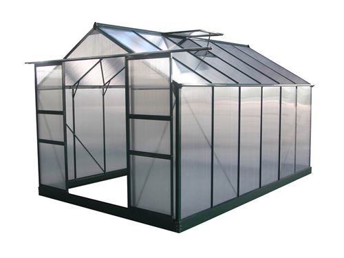 Serre jardin polycarbonate Dahlia - 9,24 m² - Vert Sapin