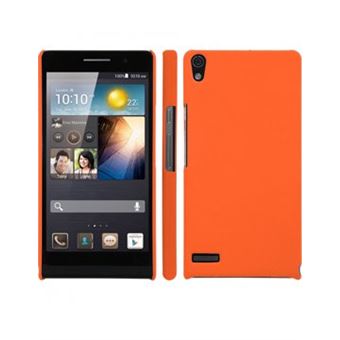 Coque Rigide Orange Pour Huawei Ascend P6 Aspect Mat Toucher