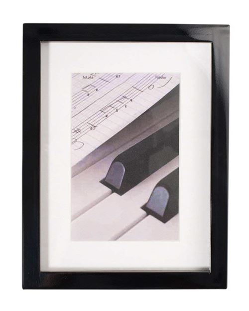 Henzo Piano Cadre Photo Bois, Bois, Noir, 32 X 22 X 3 Cm