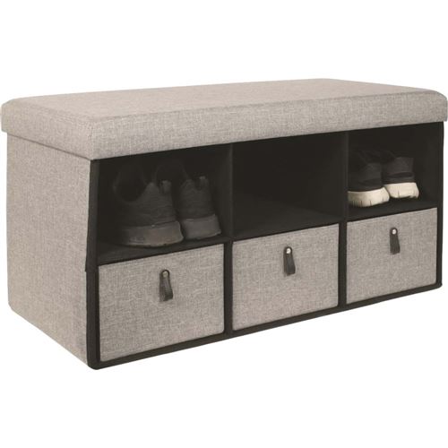 The Home Deco Factory - Coffre banc pliable avec rangements moderne Gris clair