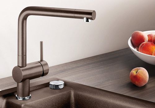 BLANCO LINUS &ndash; Robinet de Cuisine Moderne &agrave; Bec Haut &ndash; Haute Pression &ndash; Gris &ndash; 518814