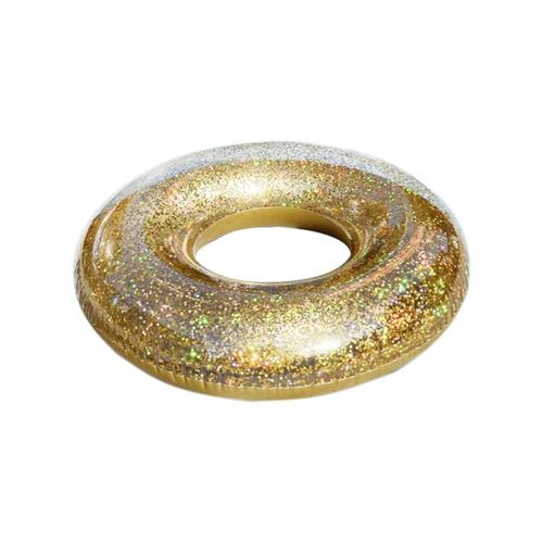 Bouée gonflable à paillettes dorées - D 91 cm