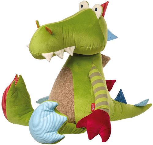 sigikid 38874 Fille et Garçon Peluche Dragon XXL Patchwork Sweety Vert/Multicolore