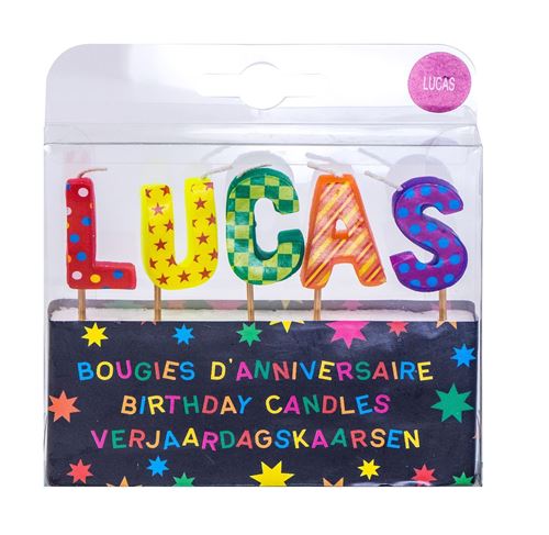 Bougies d'anniversaire prénom Lucas