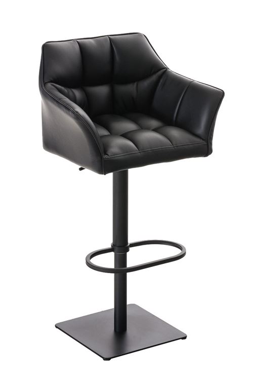 CLP Tabouret de bar Damaso en similicuir , Noir /Noir