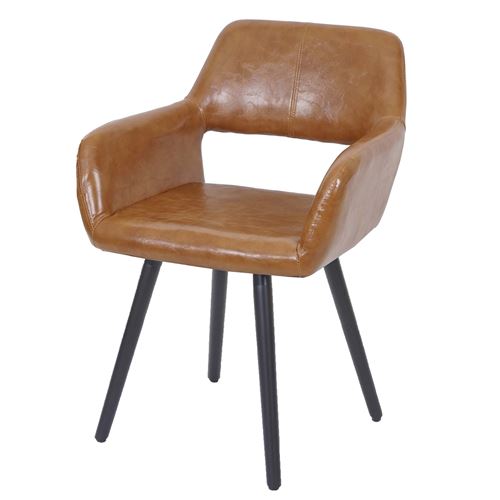 Chaise de salle à manger MENDLER HWC-A50 II similicuir et imitation daim pieds foncés