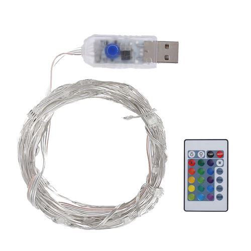 Guirlande Lumineuse 5m 50led Avec Telecommande Pour Decoration De Noel A Domicile Avec Usb Luminaires Exterieur Achat Prix Fnac