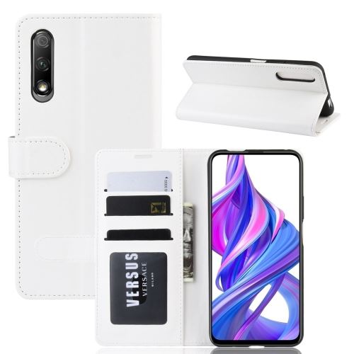 Etui en PU Cheval fou avec support blanc pour votre Huawei Honor 9X/9X Pro