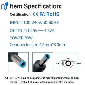 Chargeur Secteur Neuf Pour HP Pavilion 17-F110NW / 17-F111NF - Alimentation Compatible (réf. ADAPTATEUR-032P02NEGYM)