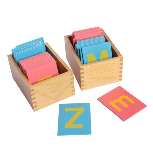 Montessori Lower and Capital Case Sandpaper Letters w Boxes