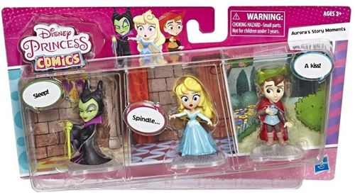 Disney Princesse Comics Poupées, Aurora Story Moments - Aurora Maléfique et Prince Phillip, 3 Figurines