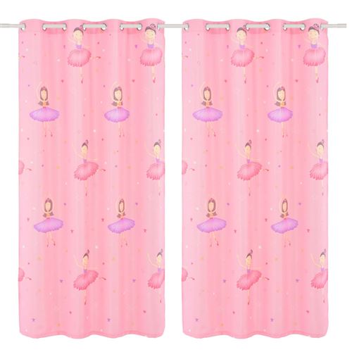 vidaXL Rideau occultant imprimé enfants 2 pcs 140 x 240 cm ballerine