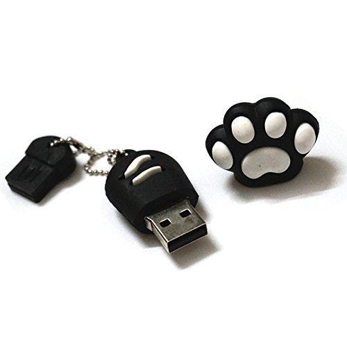 Pet Clé USB Flash Drive 8 Go  mémoire Stick Stockage de Données  Pattes de chat  Noir et blanc