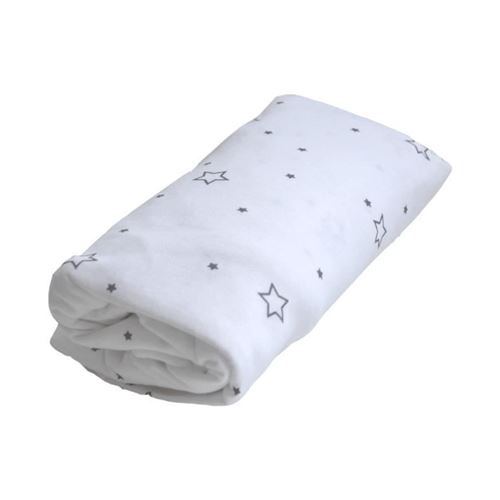 DOUX NID Drap-Housse Imperméable 2 En 1 Imprimé Etoiles Grises - 60x120 Cm