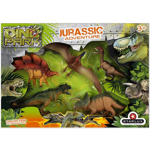 Coffret assortiment 5 dinosaures collection jurassic adventure dino park