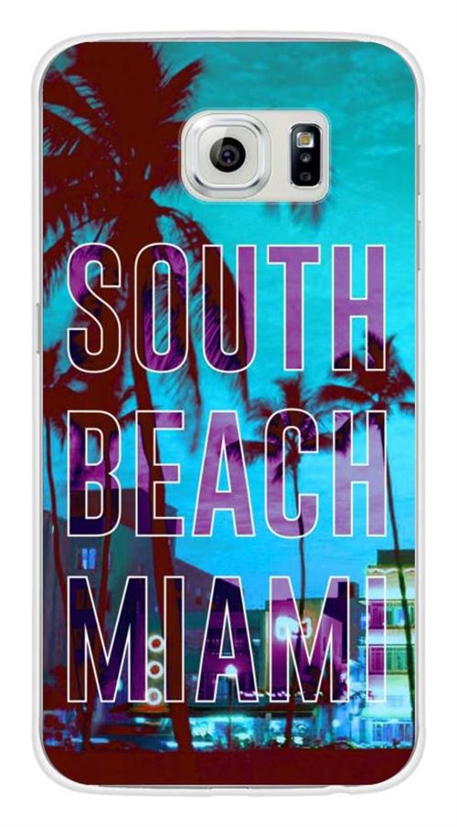 Coque en silicone imprimée compatible Samsung Galaxy S6 South beach miami