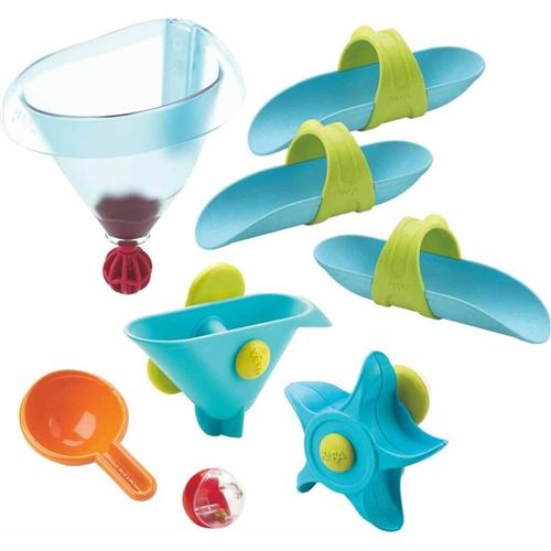 Haba bain jouets chemin de billes chemin de billes entonnoir à eau bleu 8-pièces