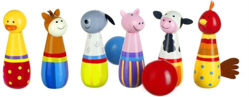 Orange Tree Toys Jeu de Quilles Ferme En Bois