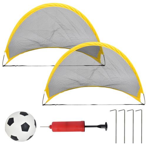 2Pc Set Mini Extérieur Pliant Enfants Enfants Soccer Pop Up Football Objectifs Cadeaux BT1189