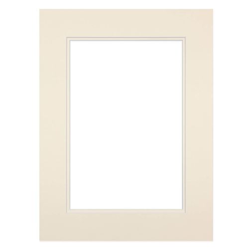 Passe-partout Double blanc cass&eacute; 40x50 cm ouverture 30x40 cm carton