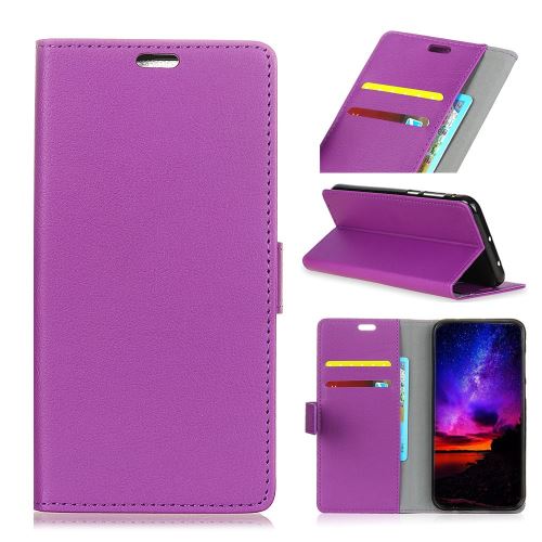 Etui en PU avec support et fentes pour cartes de crédit violet pour Huawei Nova 4