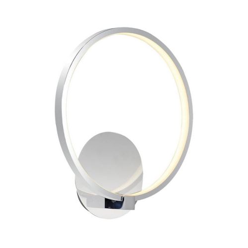 HOMEMANIA Lampe Murale Orbis Applique - Ronde - Chrome en Métal, 30 x 34 x 10 cm, 1 x LED, 12W, 1260LM, 4200K Lumière Blanc Naturel