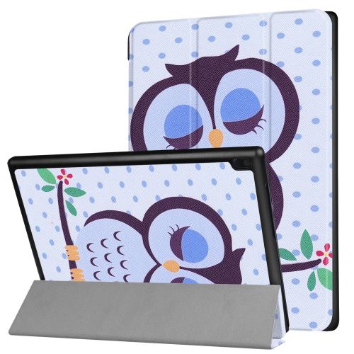 Etui en PU stand plié en plus direction générale de la sieste sur Hibou pour votre Lenovo Tab 4 10 Plus