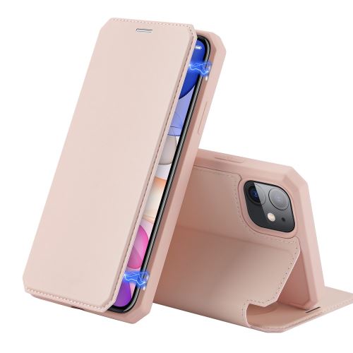 Etui en PU avec support or rose pour votre Apple iPhone 11 6.1 pouces