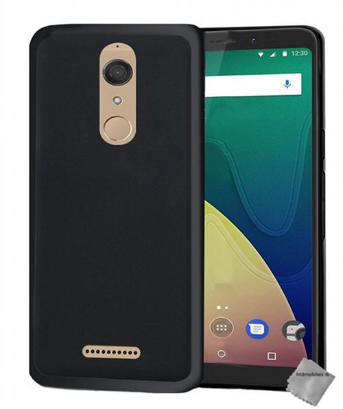 Housse etui coque pochette silicone gel fine pour Wiko View avec film ecran - NOIR