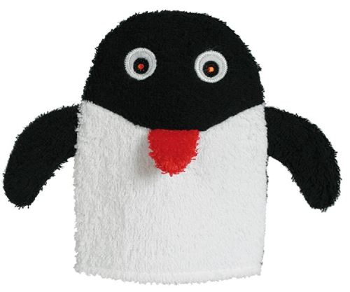 Gant toilette pingouin en coton