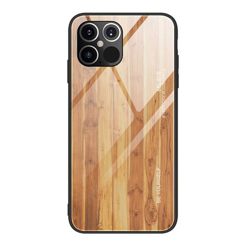 Coque en TPU peau de bois marron pour votre Apple iPhone 12 Pro Max 6.7 pouces