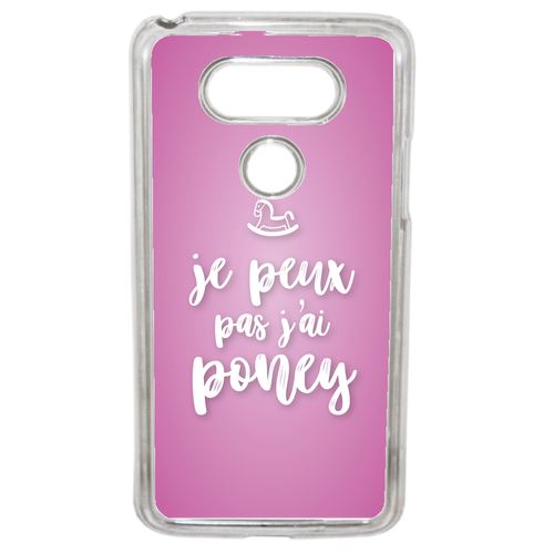 Coque Je Peux Pas Jai Poney Fond Rose Pale Compatible G5 Transparent