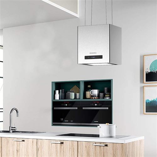 Ciarra Hotte Ilot 550 M H Commande Tactile 3 Vitesses Telecommande A Distance Recyclage Inox Hotte Ilot Achat Prix Fnac