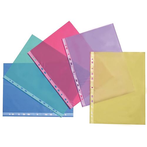 Pochette perforée A4 couleur Pochette plastique couleur Viquel  Polypropylène Transparent - Pochette papier et sac cadeaux - Achat & prix