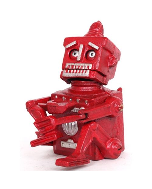 Tirelire a système robot en fonte - 18 cm