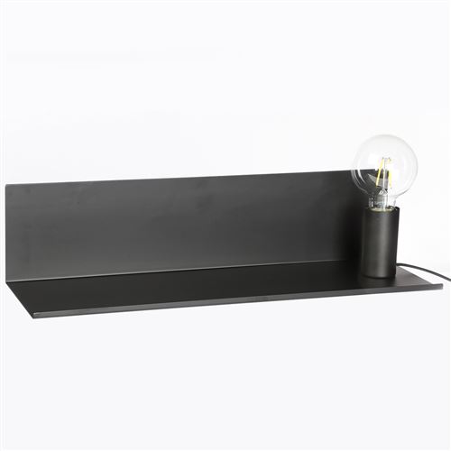 Paris Prix - Lampe Avec étagère magnet 8cm Noir