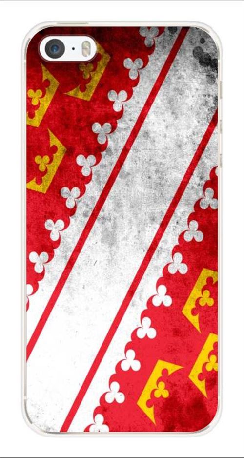 Coque en silicone imprimée compatible iPhone 5 iPhone 5S Drapeau Alsace