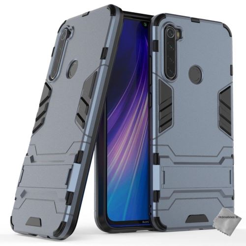 Housse etui coque rigide anti choc pour Xiaomi Redmi Note 8T avec film ecran - BLEU FONCE