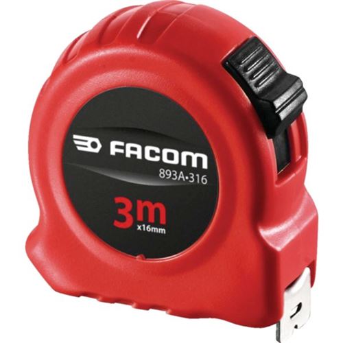Mètre à Ruban Double Face Boitier Abs Facom 3M X 19Mm - 893B.319Pb