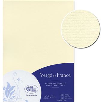 Papier Vergé de France A4 - 50 Feuilles - Papier à lettre - Achat & prix
