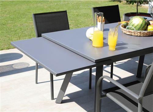 Proloisirs Table Pour L Exterieur En Aluminium Et Plateau En Verre Agra Mobilier De Jardin Achat Prix Fnac