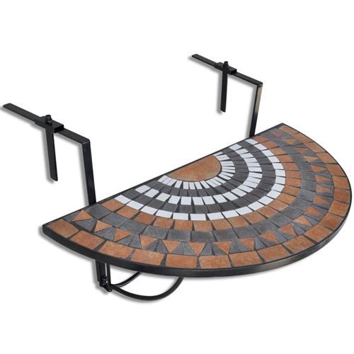 chunhe Table suspendue de balcon Terre cuite et blanc Mosa?que AB41126