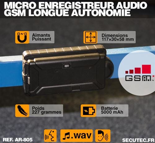 Micro enregistreur audio numerique longue autonomie 8Go aimanté -  Dictaphone - Achat & prix
