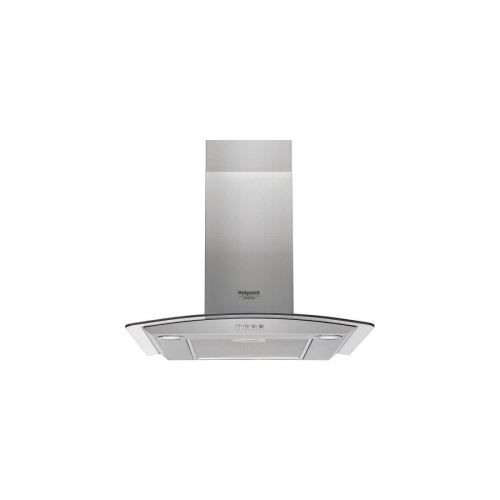 HOTPOINT Hotte, Décorative 60 cm, Inox, mini 320 m3/h, maxi 432 m3/h, mini 57 dB