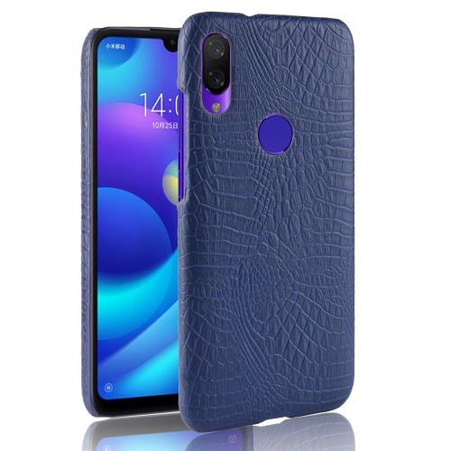 Etui en PU crocodile dur bleu foncé pour votre Xiaomi Redmi Note 7